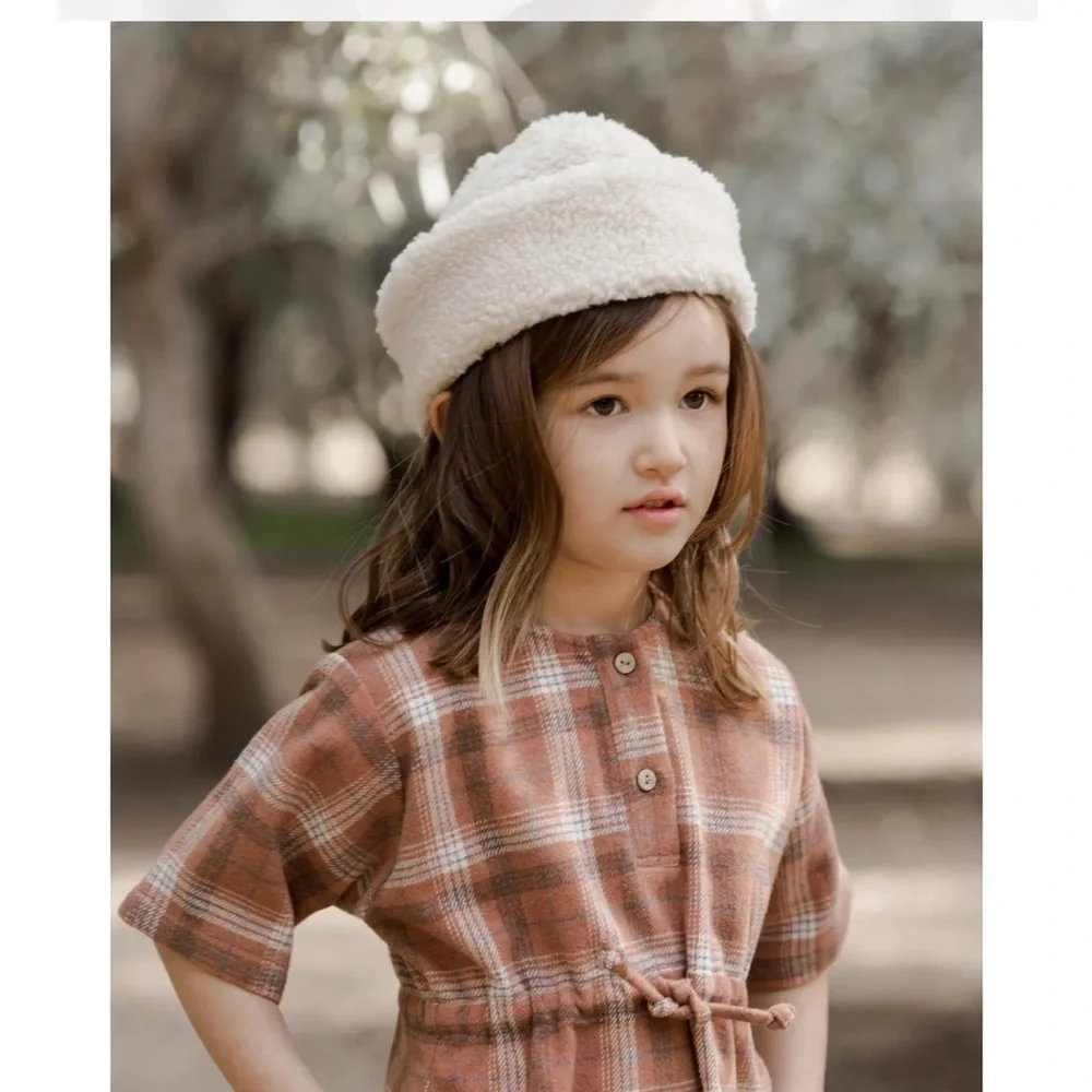 NWT RYLEE + CRU ELENI DRESS / BROWN PLAID 4-5